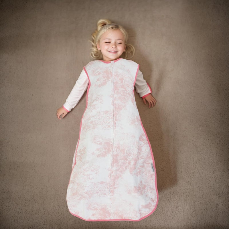 BLOOMSTAR Muslin Cotton Toddler Girl Sleeping Bag 0.5-0.7 TOG (2-3T) - Lightweight & Breathable Wearable Blanket, Sleeveless Sleep Sack with 4-Layer Front & 2-Layer Back, All-Season Use - Image 2